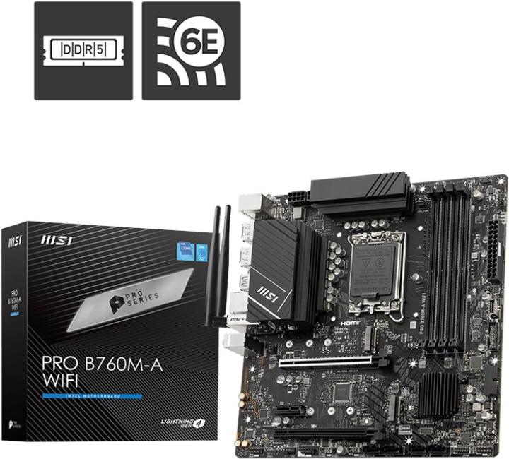 Actual product image MSI PRO B760M-A WIFI (LGA 1700, Intel B760, mATX)