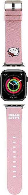 Productafbeelding Hello Kitty Pasek HKAWMPGKHP Apple Watch 38/40/41mm różowy/roze bandje Kitty Head (41 mm, 38 mm, 40 mm, Roestvrij staal, Kunstleer)