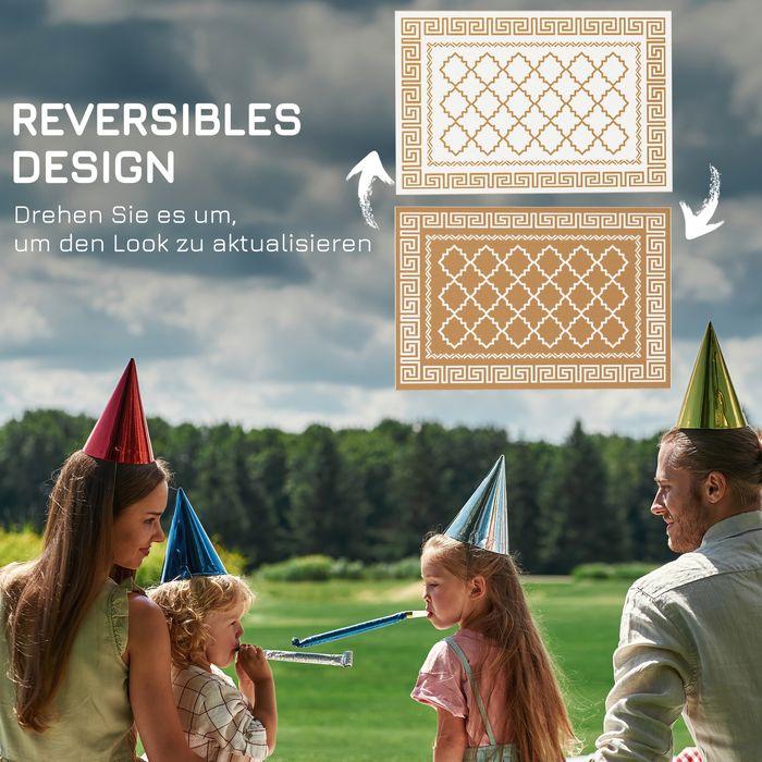 Immagine prodotto Swisshandel24 Tappeto per esterni Tappeto in plastica resistente alle intemperie, tappeto reversibile 182x274cm