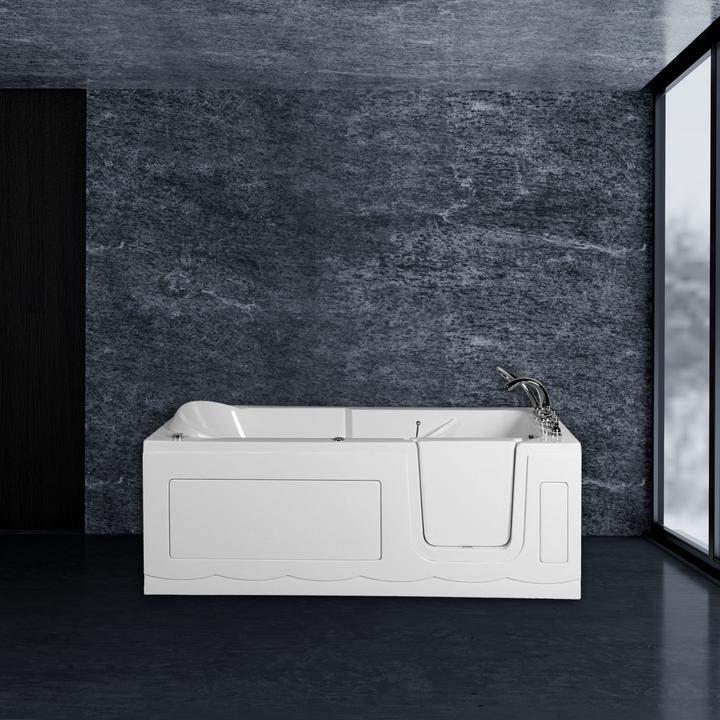 Produktbild PureHaven Seniorenbadewanne 150x75 cm Sitz- und Whirlpool mit Massagedüsen integrierte Tür für leich (150 cm, 75 cm)