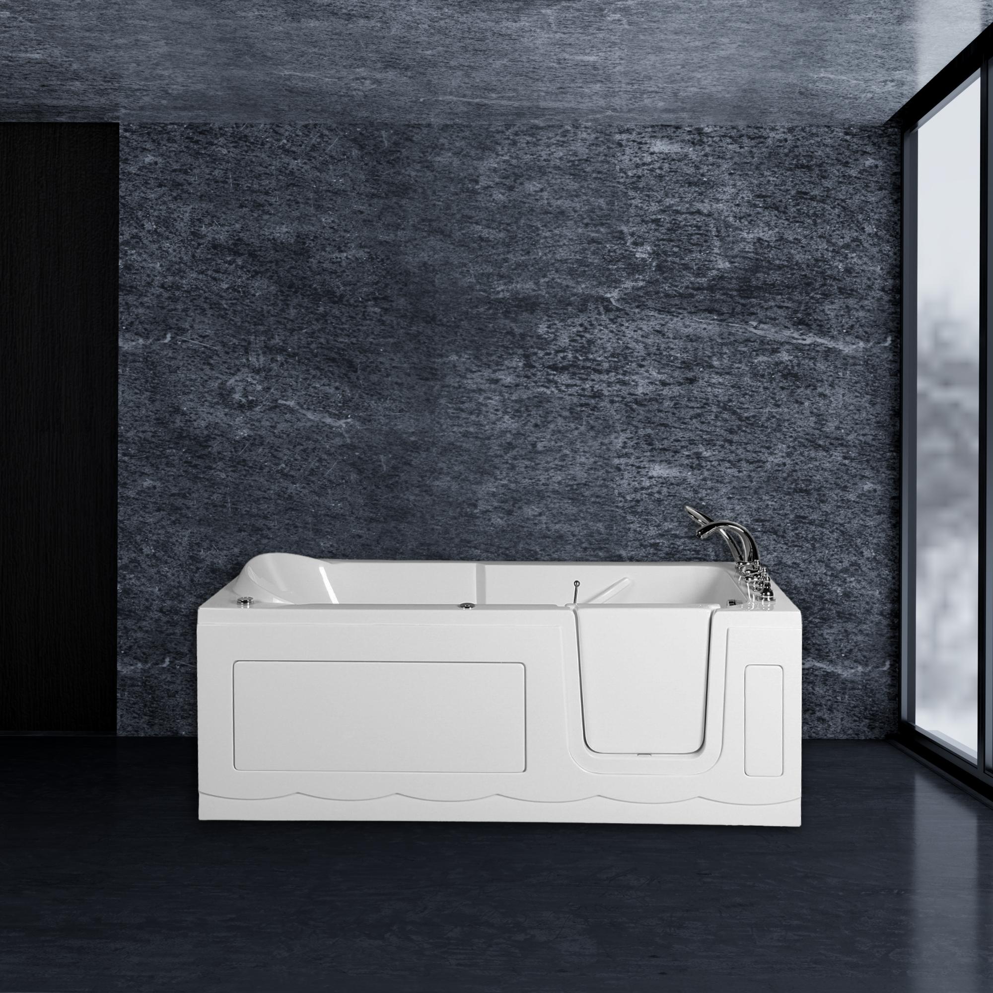 Thumbnail - PureHaven, Badewanne, Seniorenbadewanne 170x75 cm Sitz- und Whirlpool mit Massagedüsen integrierte Tür für leich (75 cm,...