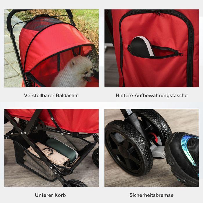 Actual product image Swisshandel24 Dog buggy Dog stroller Buggy for small dogs and cats Pet stroller Cat stroller Oxfor (Cat, Dog, Foldable)