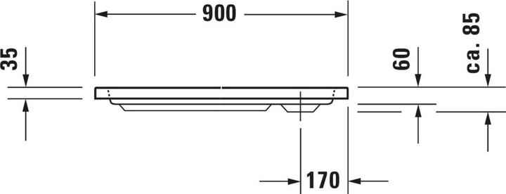 Actual product image Duravit Rectangular shower tray D-CODE with anti-slip, white 900x750x85mm