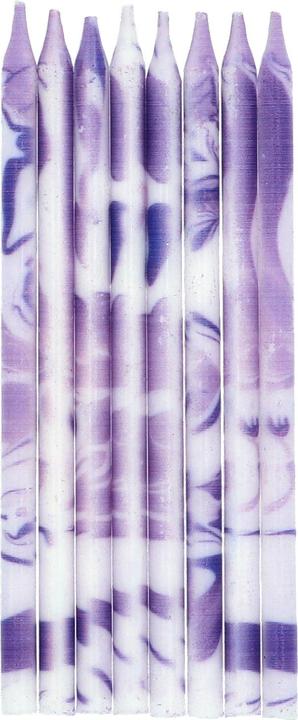 Folat Candles Marble Purple - 10 cm - 24 pieces (24 pcs.)