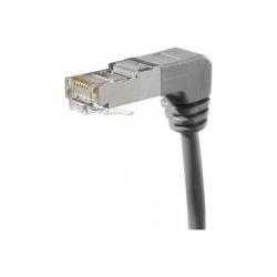 Thumbnail - Exertis Connect Patchkabel S/FTP, Cat.6A, beidseitig abgewinkelt, grau, 0,3 m beide Stecker nach unten abgewinkelt (CAT6...