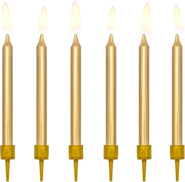 Immagine prodotto Partydeco Candele di compleanno oro 6cm 6 pezzi (6 x)