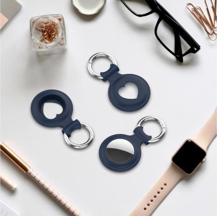 Produktbild Screenguard Apple Airtag Liquid Silikon Heart Case mit Anhänger