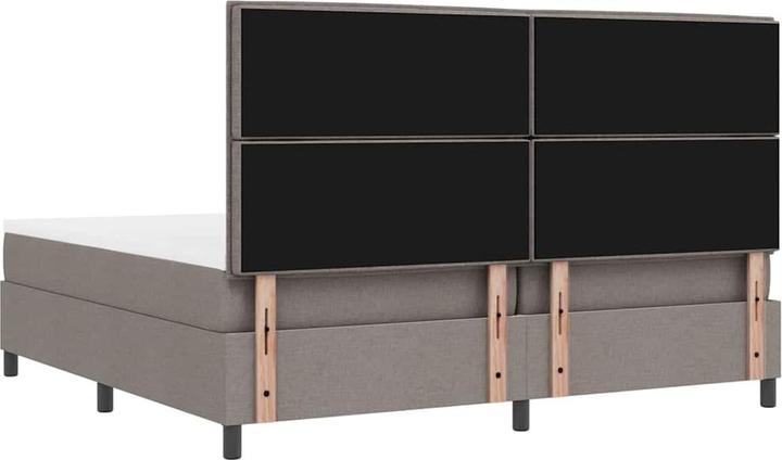 Actual product image vidaXL Taupe Boxspringbett mit Matratze 200x200 cm Stoff (200 x 200 cm)