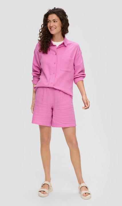 Produktbild s.Oliver Bluse Relaxed-Fit-Hemdbluse mit Musterstruktur (L)