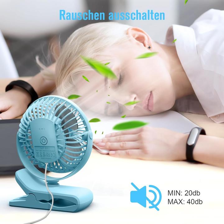 Produktbild Honyin Mini Ventilator mit Clip (40 dB)