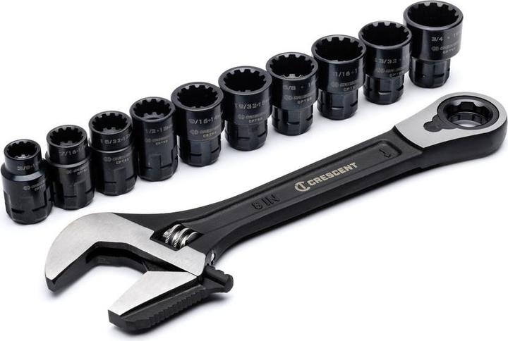 Actual product image Crescent X6 Metric spanner set with ratchet function Steel alloy 25.4 mm (10 mm, 11 mm, 12 mm, 13 mm, 14 mm, 15 mm, 16 mm, 17 mm, 18 mm, 19 mm)