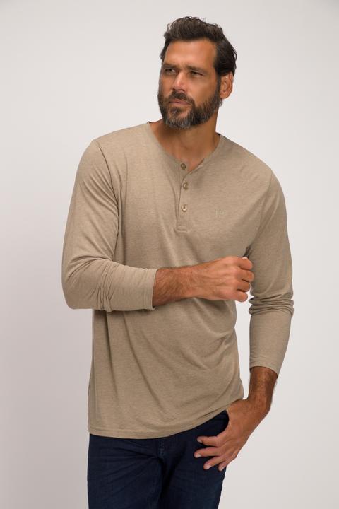 Produktbild JP1880 Henley, Basic, Shirt, Langarm, Knopfleiste, bis 8XL (5XL)
