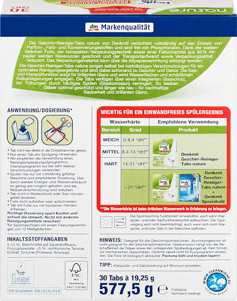 Image du produit dm Denkmit Pastilles pour lave-vaisselle (Tabs, 30 x)