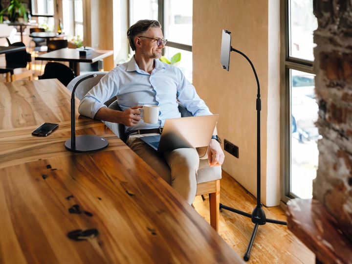 Actual product image Durable TWIST COMBI tablet holder black table+floor stand