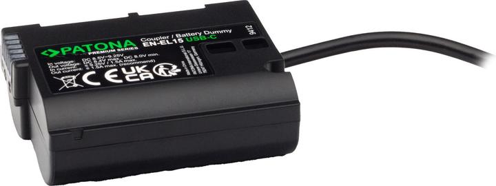 Image du produit Patona Adaptateur de batterie d'entrée USB-C EN-EL15 (Batterie de l'appareil photo)