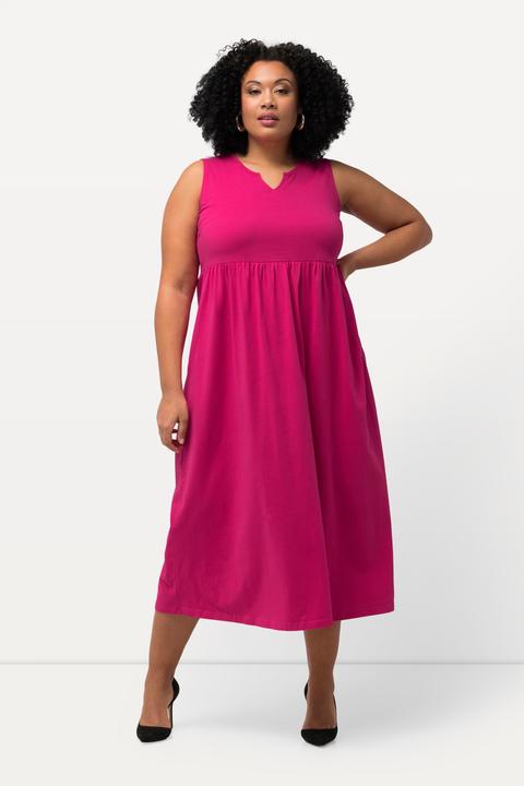 Produktbild Ulla Popken Jerseykleid, A-Linie, Tunika-Ausschnitt, ärmellos (54)