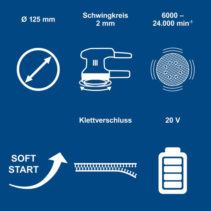 Actual product image Scheppach C-OBS125-X cordless random orbit sander (DIY) (Eccentric grinder)