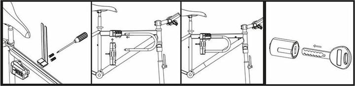Actual product image Dunlop Frame U-lock with cable&holder (120 cm)