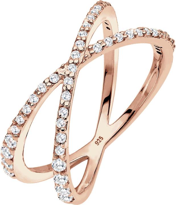 Actual product image Elli Ring Cross Symbol Zirconia 925 Sterling Silver (54, 925 Silver)