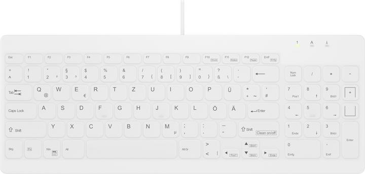 Image du produit Active Key Clavier compact hygiénique Ultraflat avec NumPad entièrement étanche USB blanc (DE, Filaire)