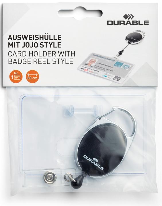 Actual product image Durable ID badge cover with YOYO STYLE, for 1 card, pack of 10, black.