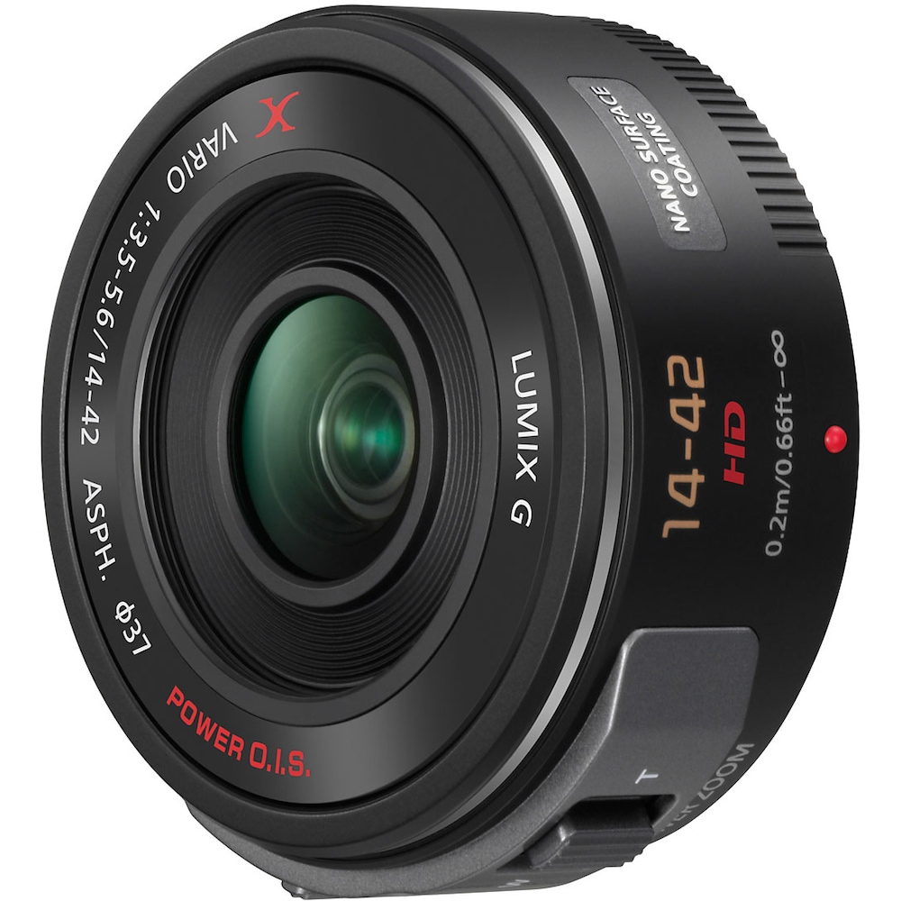 Panasonic 14-42mm f/3.5-5.6 ASPH. PZ Power O.I.S. (Micro Four Thirds, Micro Four Thirds), Objektiv, Schwarz