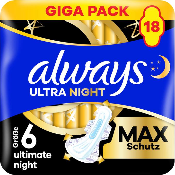 Always Ultimate Night (18 x, Sanitary pads)