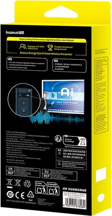 Produktbild Baseus Orange Dot Laserpointer mit KI und automatischer Übersetzung - Grau (mit Batterie)