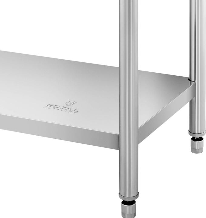 Actual product image Royal Catering Edelstahl Arbeitstisch Edelstahltisch Zerlegetisch 150 x 60 cm Aufkantung 159 kg