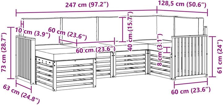 Produktbild vidaXL Outdoor-Sofa
