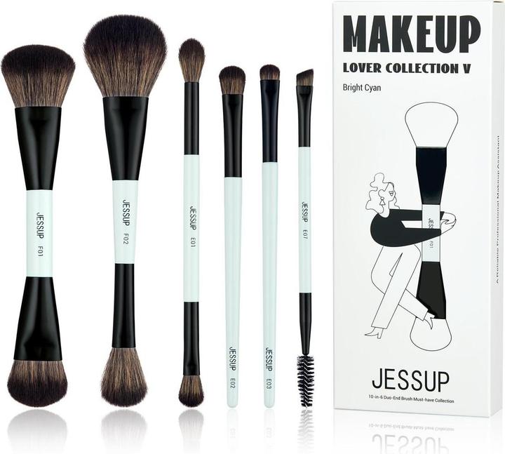 Produktbild Jessup Makeup Pinsel Set 6pcs Double Sided Brushes Foundation Contour Blush Highlight Blending Eyebro (Set)