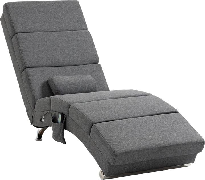 Homcom Relaxliege mit Massagefunktion Polyester, Stahl Dunkelgrau