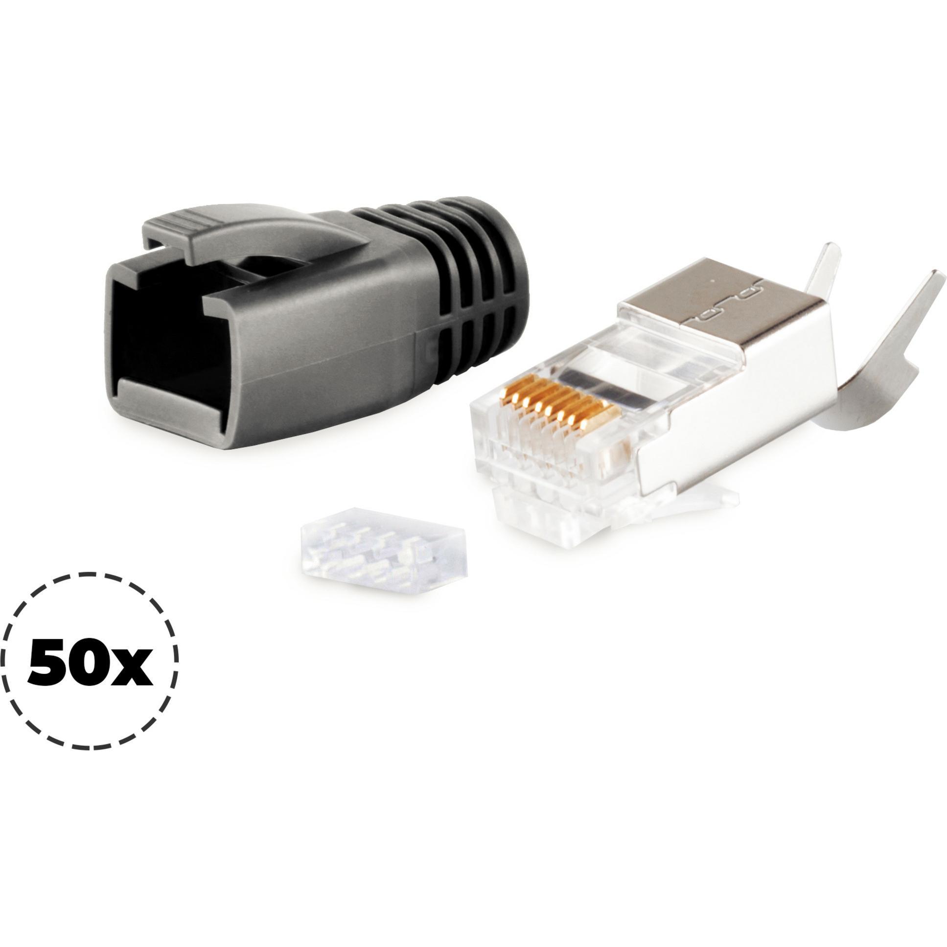 Shiverpeaks S/CONN maximum connectivity Netzwerk Modular Stecker RJ45 SET für Verlegekabel bis AWG 23, Stecker m (STP, C...