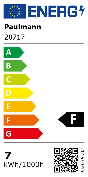 Energie-Label Paulmann Kolben ST64 Vintage (E27, 6.50 W, 680 lm, 1 x, F)