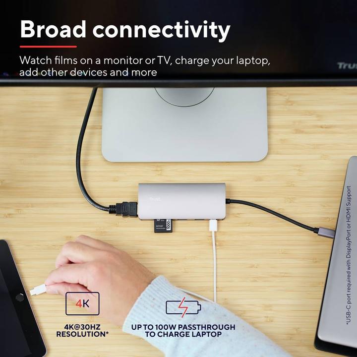 Actual product image Trust Docking Station Dalyx 7-in-1 USB-C (USB-C, 1 Ports)