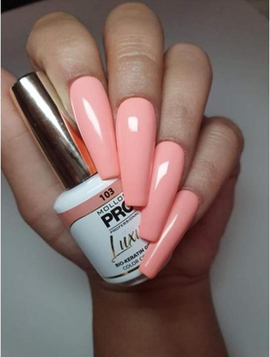 Immagine prodotto Mollon Pro Luxurious Gel Nail Polish 103 Beach Daiquiri 8ml (103 Daiquiri della spiaggia, Smalto per unghie effetto gel)