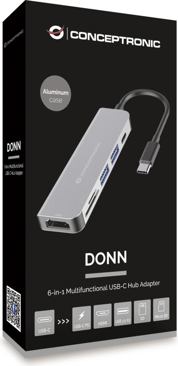 Actual product image Conceptronic DONN02G (USB-C, 6 Ports)