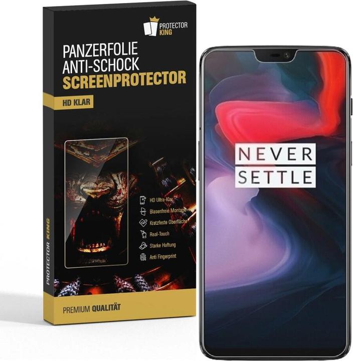 Actual product image Protectorking 4x Panzerfolie Anti-Shock HD Klar (4 Piece, OnePlus 6)