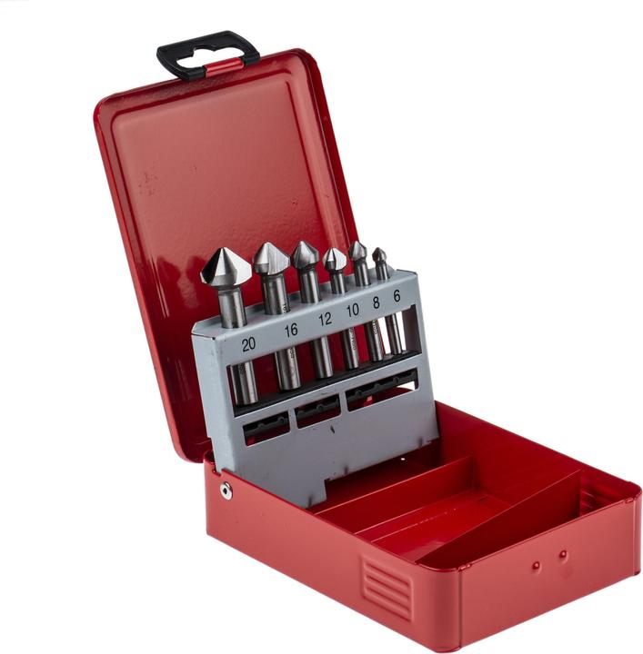 Produktbild RS PRO Kegelsenker Set HSS 6-teilig (Ø 8.0 mm, 12.0 mm, 16.0 mm, 4.0 - 20.0 mm, 6.0 mm, 10.0 mm)