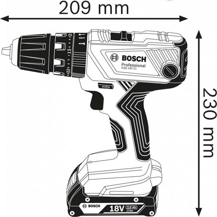 Actual product image Bosch Professional GSB 18V-21 (Rechargeable battery operated)