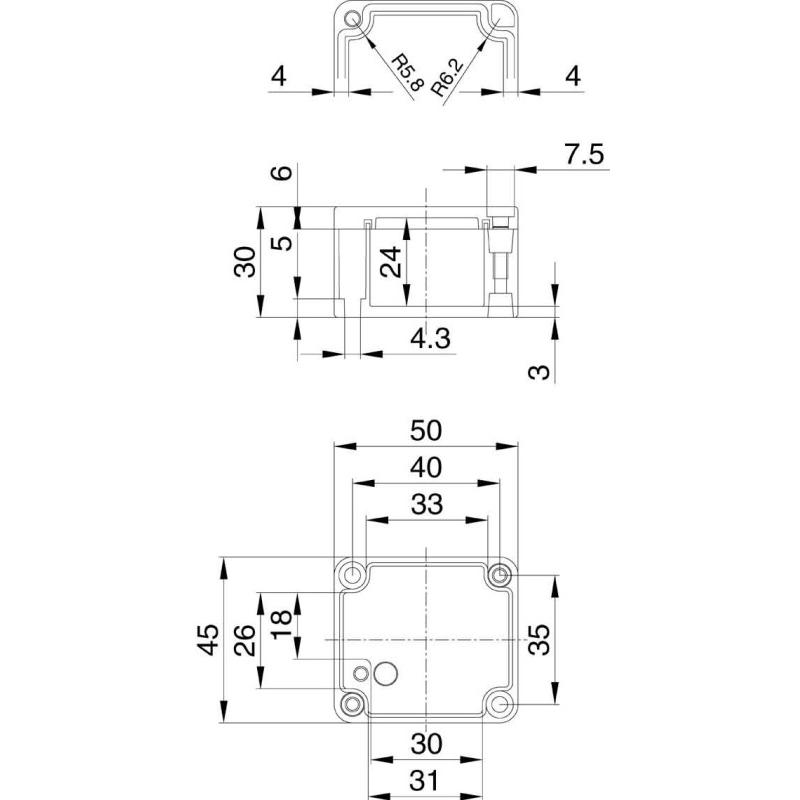 Thumbnail - Weidmüller Universal-Gehäuse 30 x 50 x 45 (Gehäuse), Elektronikzubehör + Gehäuse, Silber