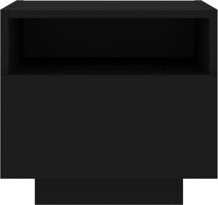 Produktbild vidaXL Nachttisch mit LED-Leuchten Schwarz 40x39x37 cm,Farbe (40 x 39 x 37 cm)