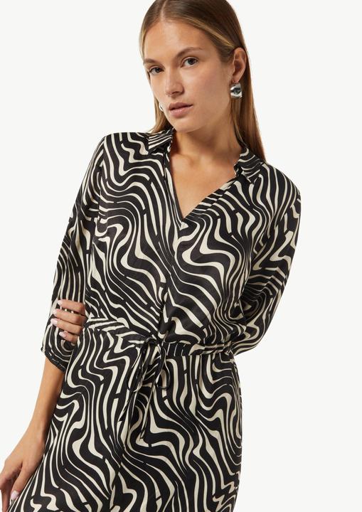 Image du produit Comma Kleid Gemustertes Hemdblusenkleid mit Tunnelzug (40)