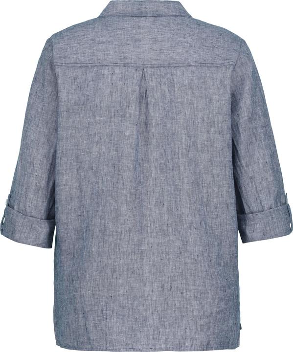 Actual product image Ulla Popken Roll-Tab Sleeve Button Front Linen Blouse (42, 44)
