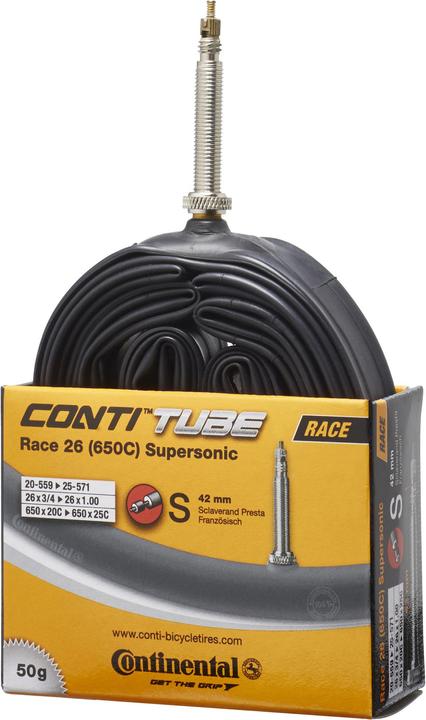 Actual product image Continental Race 26 Supersonic inner tube SV (Presta (SV), 26", 42 mm)