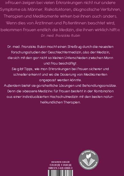 Immagine prodotto Die bessere Medizin für Frauen (Tedesco, Franciska Rubino, 2021)