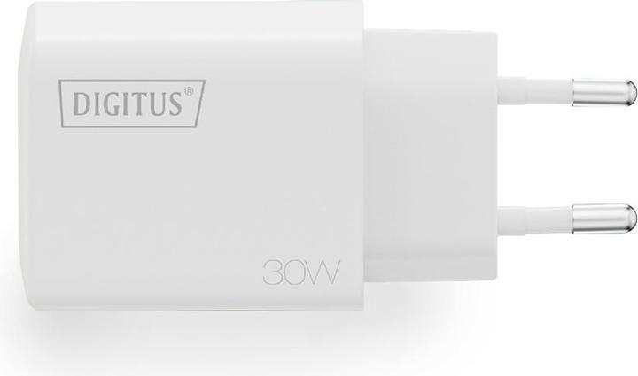 Productafbeelding Digitus USB GaN Charger 30W, 1x USB-C, 1x USB-A (30 W, 2 ports)