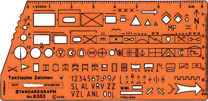 Standardgraph Zeichenschablone Taktische Zeichen NATO 8353 orange (Plastic)