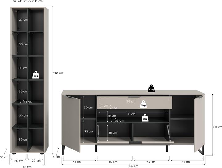 Produktbild Xonox Home Noida (245 x 41 x 192 cm)