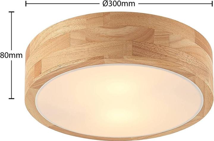 Produktbild Lindby Tanju Deckenleuchte, Eichenholz, Ø 30 cm (E27)